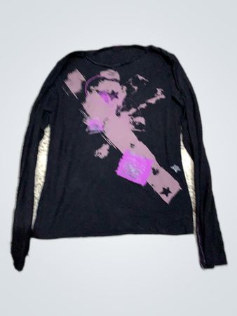 Unbranded Black Graphic Long Sleeve T-Shirt