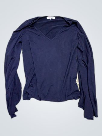 Navy Blue Long-Sleeve Top