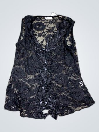 Frilandi Black Sheer Lace Blouse