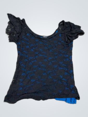 Black and Blue Lace Top