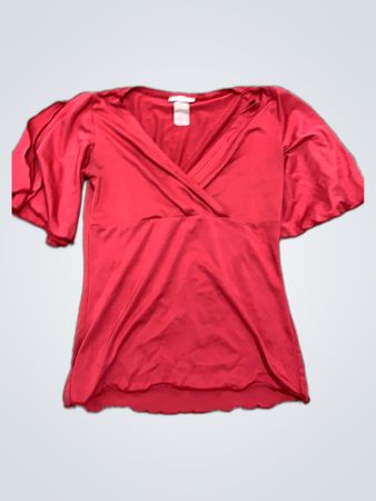Zara Red Wrap Blouse