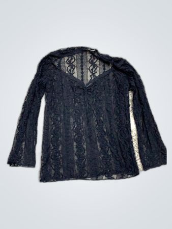 Black Sheer Lace Blouse