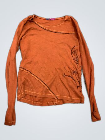 Dolce & Gabbana Orange Printed Long-Sleeve Top