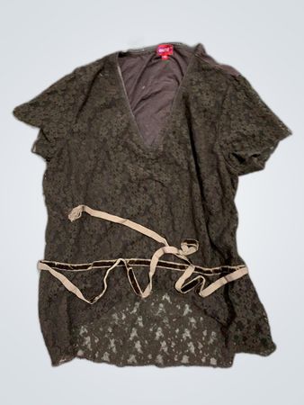 Mango Sheer Lace Blouse