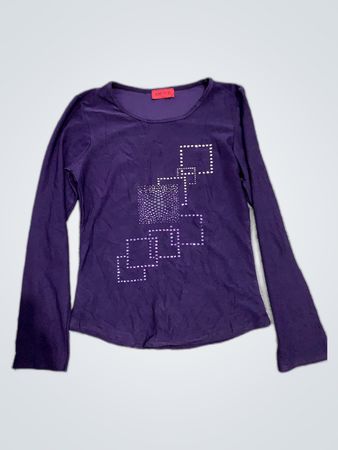 Purple Long Sleeve Studded Top