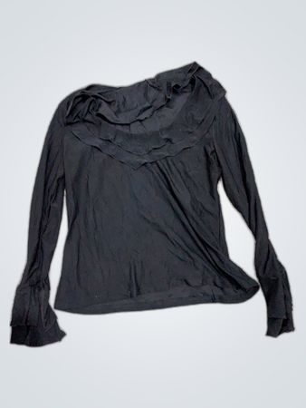 Black Ruffle Blouse