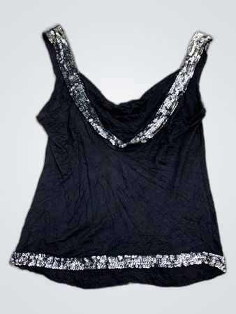 Black Sequined Tank Top