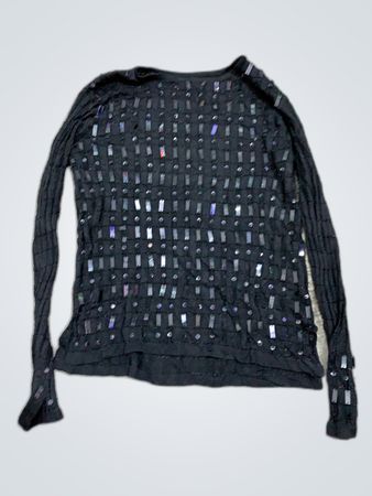 Black Sequined Knit Sweater