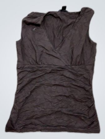 Unbranded Brown Sleeveless V-Neck Tank Top