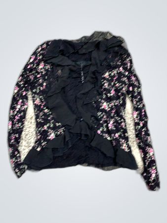 Printed Ruffle Sleeve Blouse