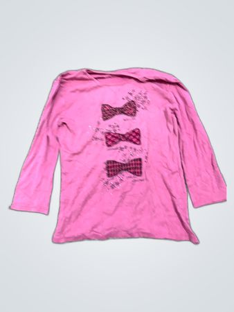 Unbranded Pink Bow Print Long Sleeve T-Shirt