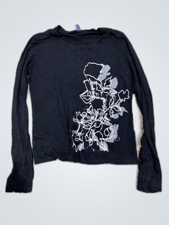 H&M Black Floral Long Sleeve T-Shirt