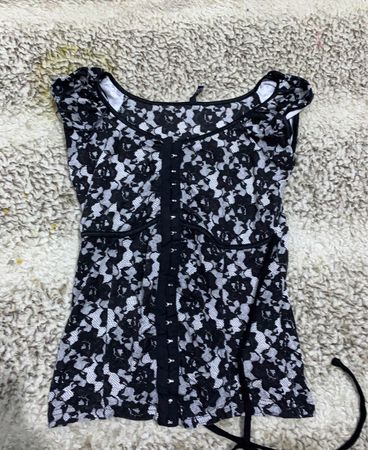 Black and White Floral Pattern Dress