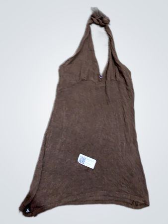 Brown Silk Halter Cami Top