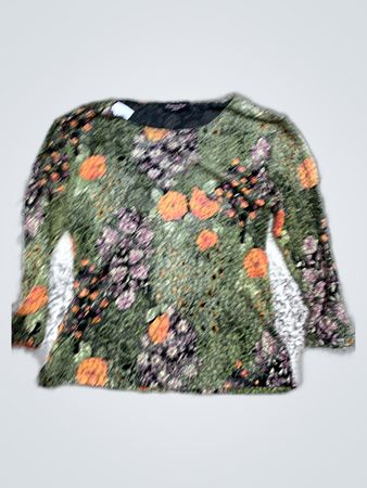 Zara Printed Long-Sleeve Blouse