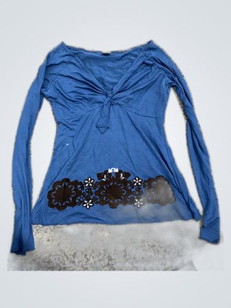 Blue Long Sleeve Top