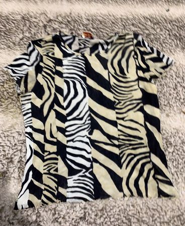 Mango Zebra Print Short Sleeve T-Shirt