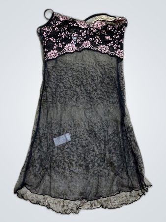 Unbranded Black Sheer Lace Slip Dress