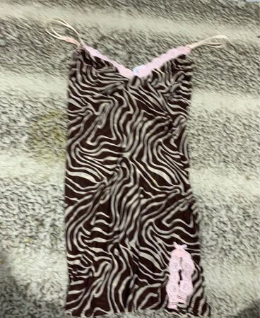 Unbranded Zebra Print Lace Slip Dress