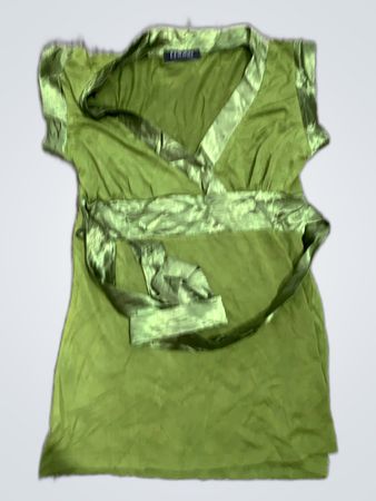 FCUK Green Satin Wrap Blouse