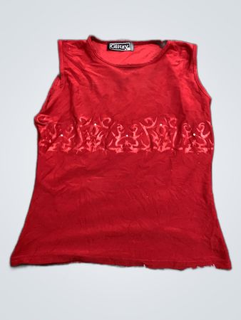 Glitzy Red Tank Top