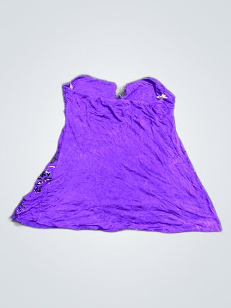Purple Embroidered Strapless Blouse