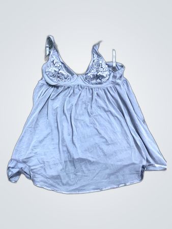 Gray Lace-Trimmed Cami Top