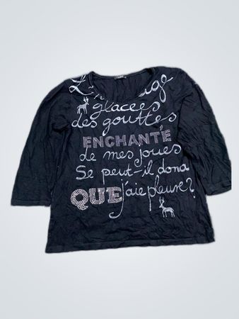 Zara Black Printed Long Sleeve Top