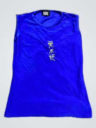 Body Blue Printed Sleeveless Tank Top