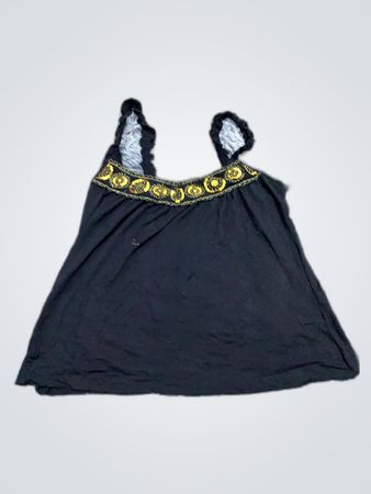 Black Sequin Detail Cami Top