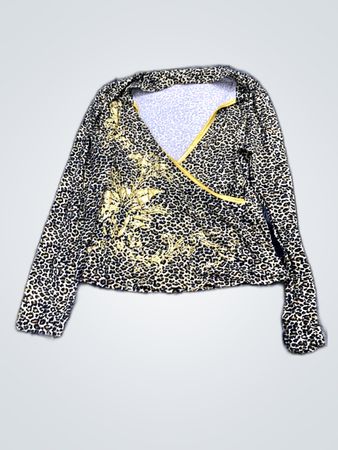 Leopard Print Wrap Blouse