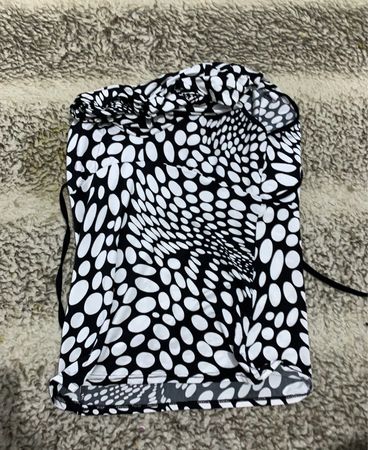 Unbranded Black and White Polka Dot Cropped Tube Top