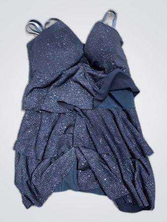 Unbranded Navy Sparkly Ruffled Mini Dress