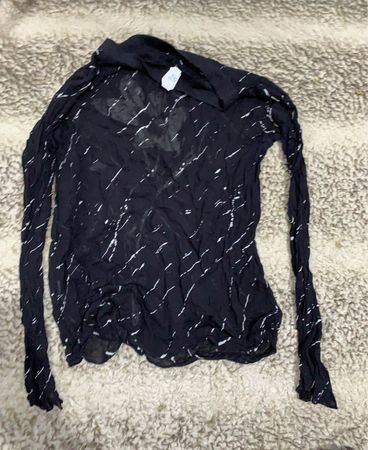 Unbranded Sheer Printed Long Sleeve Blouse