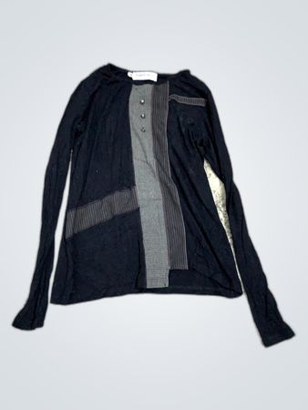Figure Black Long Sleeve Panel Blouse