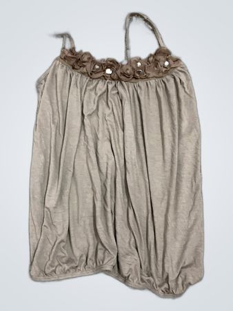 Beige Ruffled Camisole Top