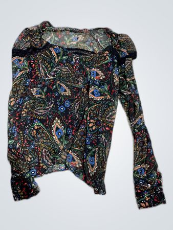 Zara Printed Sheer Blouse