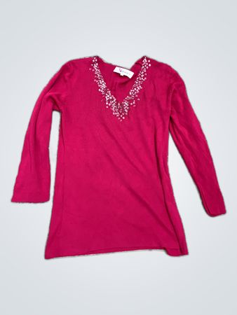 Pink Long-Sleeve Top with Sequins