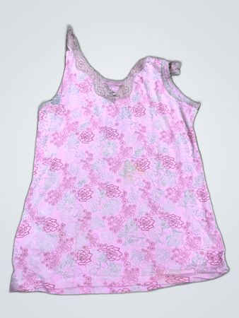 Unbranded Pink Floral Lace Trim Camisole