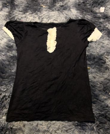 Black T-Shirt with White Accents