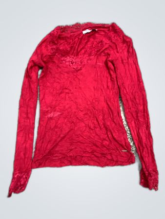 Zara Red Lace Blouse