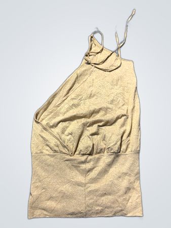 Beige Halter Neck Dress