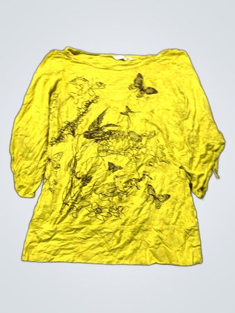 Yellow Butterfly Graphic T-Shirt