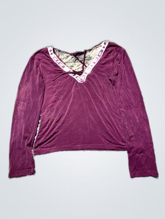 Unbranded Purple Long Sleeve Crisscross Back Top