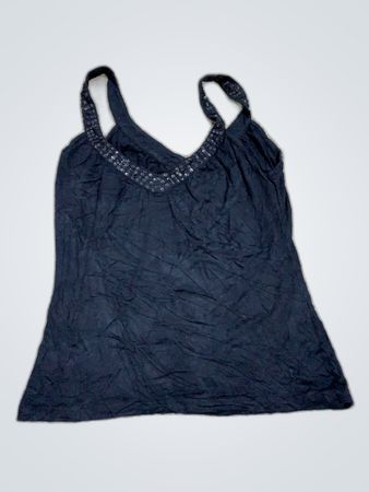 Black Sequin Detail Camisole Top