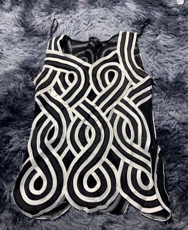 Black and White Patterned Tank Top