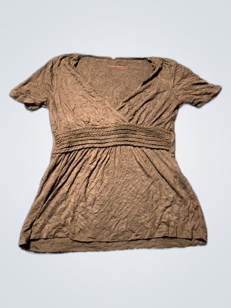 Anthropologie Brown Wrap Top
