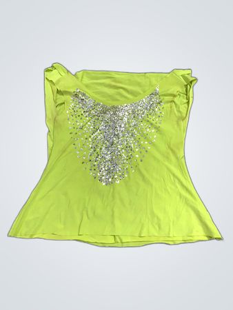 Lime Green Sequin Bandeau Top