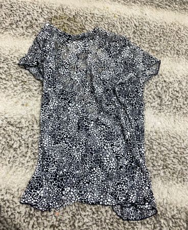 Blouse with Black and White Pattern