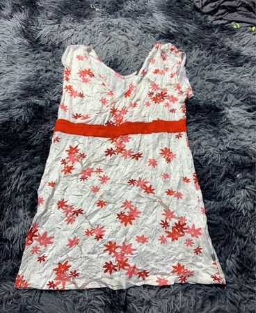 White Dress with Red Flowers